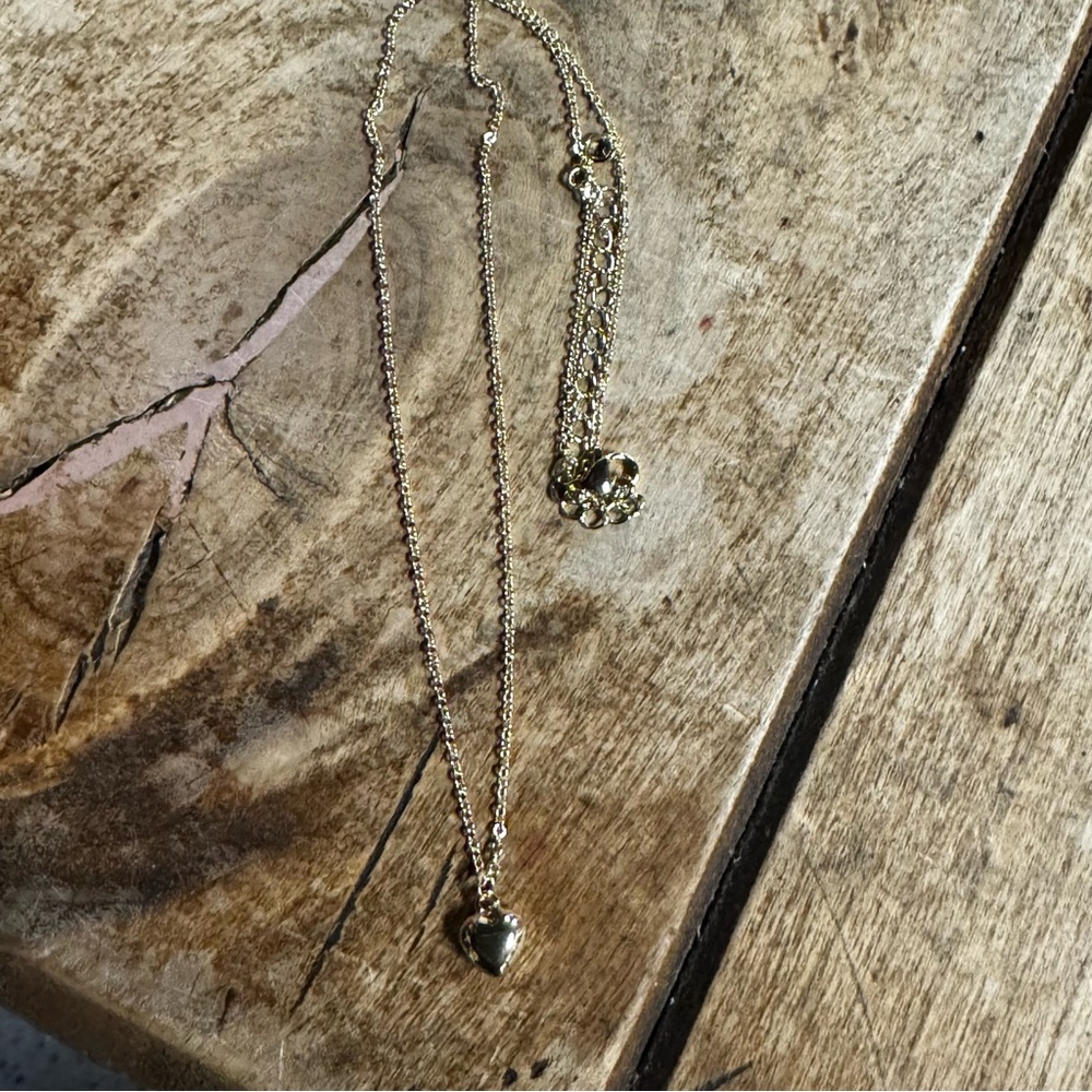 Gold Heart Pendant Necklace - Women's Jewelry